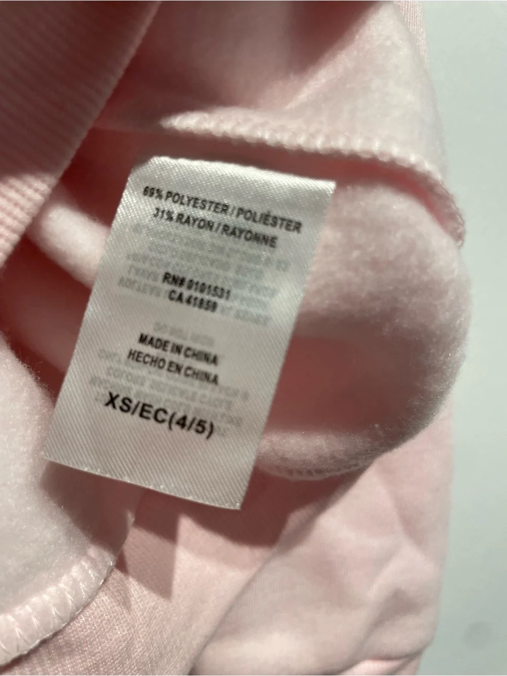Girls Care Bears Hooded Fleece Graphic Sweatshirt Light Pink XS NWT